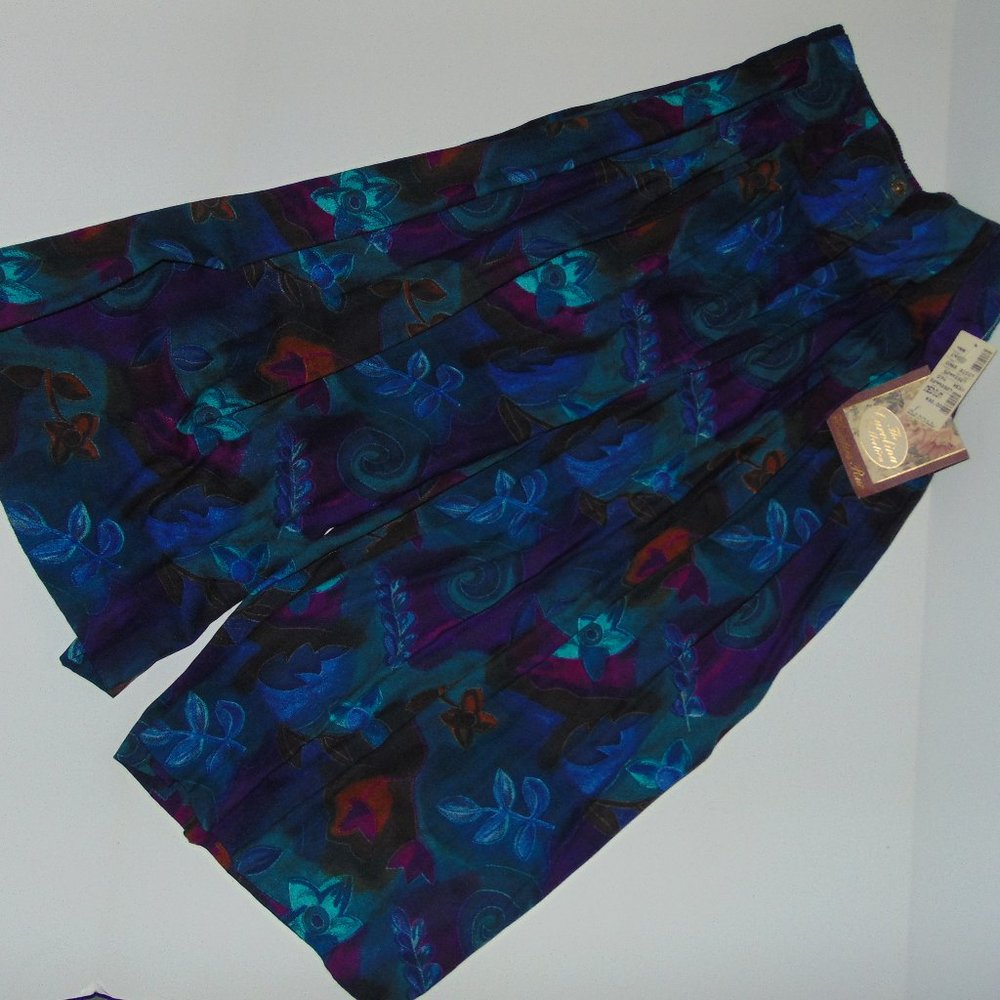 Blue Multi Floral Wide Leg Pants - Size M